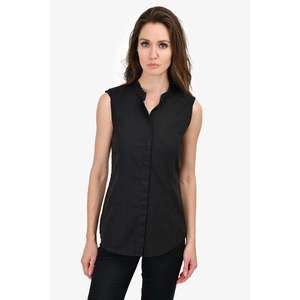 Jil Sander Black/Navy Trim Sleeveless Blouse Size S